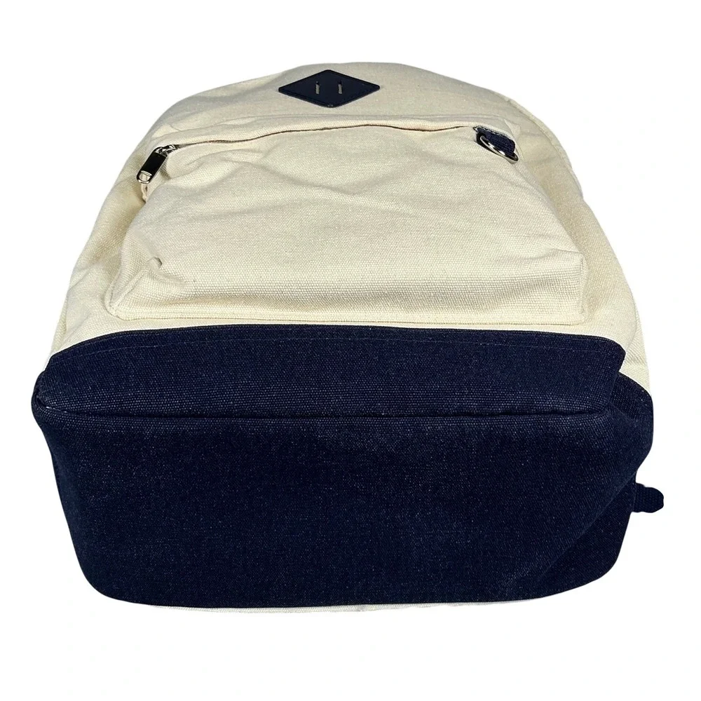 Wild Fable Canvas Backpack Cream Navy Blue School Bag NWT‎